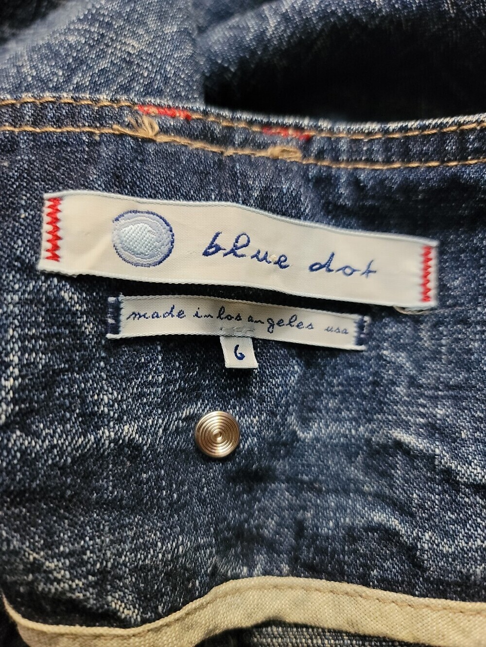 Vintage Blue Dot Wide-Leg Denim Culottes Cropped Gaucho Jeans - 6 - 100% Cotton - Picture 9 of 12
